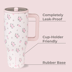 Wildrose Floral 40 oz Traveler Tumbler - The Closet