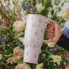 Wildrose Floral 40 oz Traveler Tumbler - The Closet