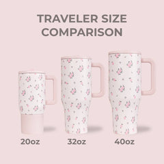 Wildrose Floral 40 oz Traveler Tumbler - The Closet